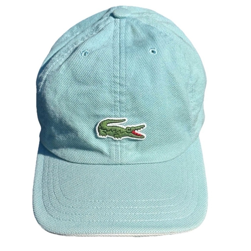 Lacoste Vintage 100% Cotton Light Blue Adjustable Cap 90s Tennis Golf